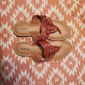 Torrid Sandals (Wide) Size 9 Camel Color